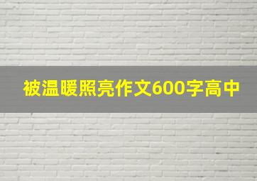 被温暖照亮作文600字高中