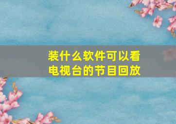 装什么软件可以看电视台的节目回放