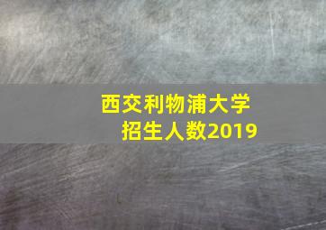 西交利物浦大学招生人数2019