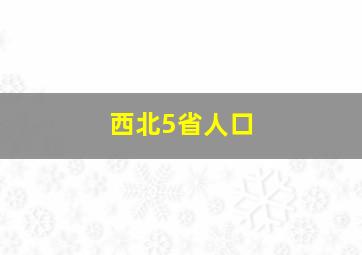 西北5省人口