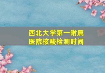 西北大学第一附属医院核酸检测时间