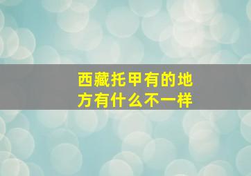 西藏托甲有的地方有什么不一样