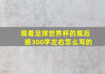 观看足球世界杯的观后感300字左右怎么写的