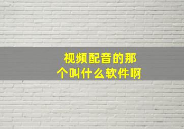 视频配音的那个叫什么软件啊