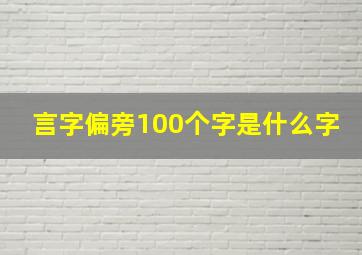 言字偏旁100个字是什么字