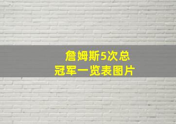 詹姆斯5次总冠军一览表图片