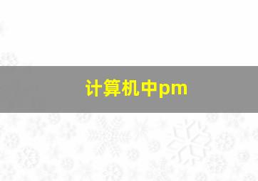 计算机中pm