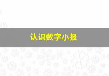 认识数字小报