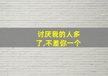 讨厌我的人多了,不差你一个