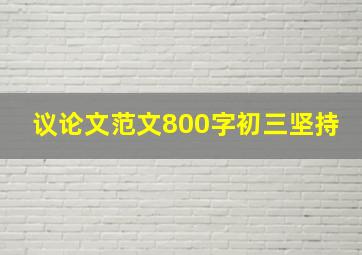 议论文范文800字初三坚持