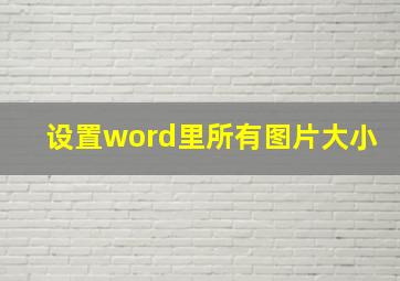 设置word里所有图片大小