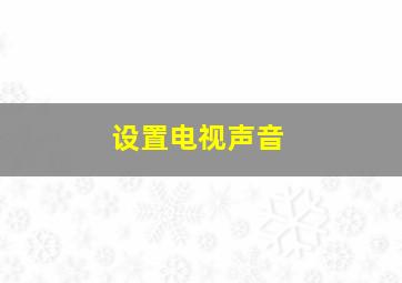 设置电视声音