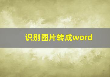 识别图片转成word