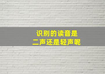 识别的读音是二声还是轻声呢