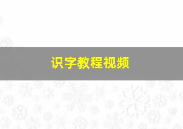 识字教程视频