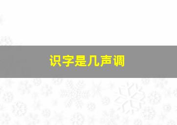 识字是几声调