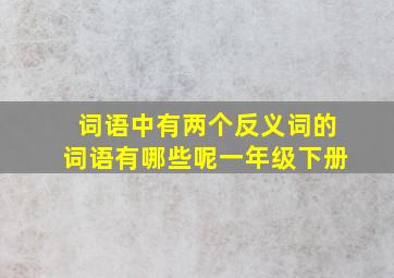 词语中有两个反义词的词语有哪些呢一年级下册