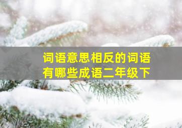 词语意思相反的词语有哪些成语二年级下