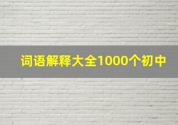 词语解释大全1000个初中