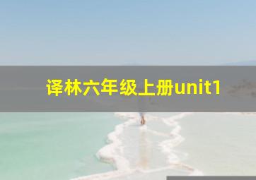 译林六年级上册unit1