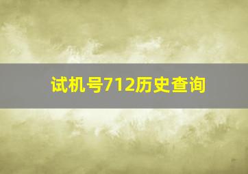 试机号712历史查询