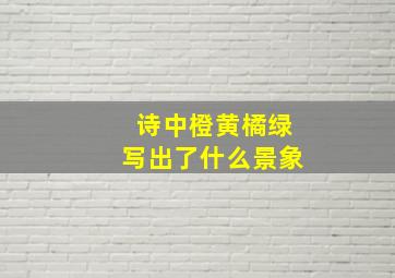 诗中橙黄橘绿写出了什么景象