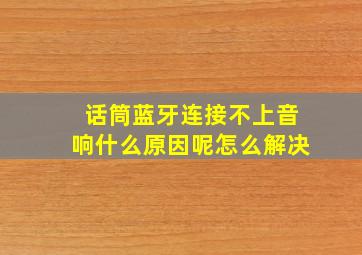 话筒蓝牙连接不上音响什么原因呢怎么解决