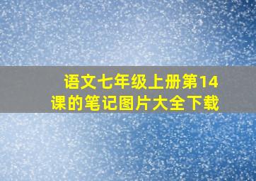 语文七年级上册第14课的笔记图片大全下载