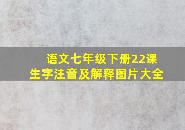 语文七年级下册22课生字注音及解释图片大全