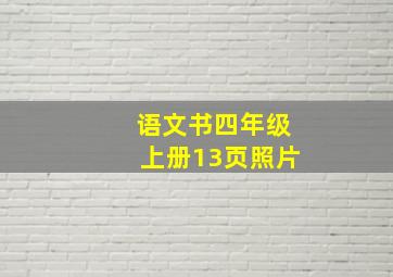 语文书四年级上册13页照片