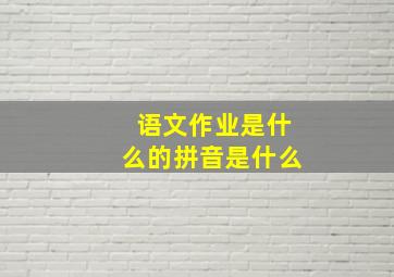 语文作业是什么的拼音是什么