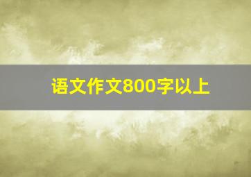 语文作文800字以上