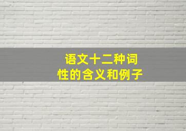 语文十二种词性的含义和例子