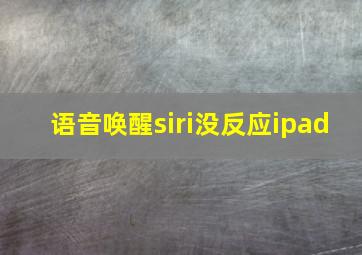 语音唤醒siri没反应ipad