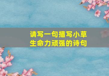 请写一句描写小草生命力顽强的诗句