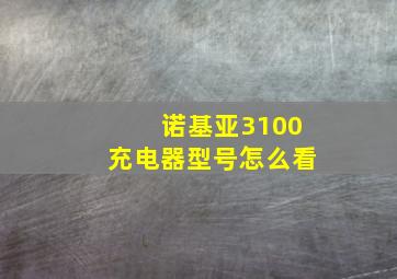 诺基亚3100充电器型号怎么看