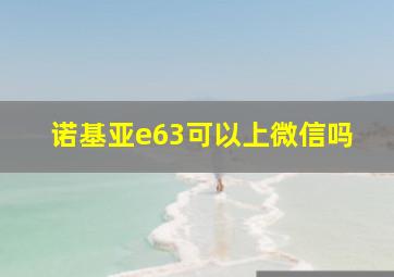 诺基亚e63可以上微信吗