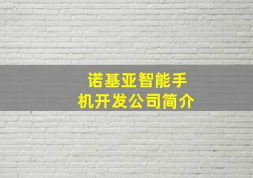 诺基亚智能手机开发公司简介