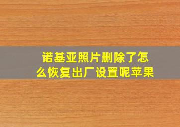 诺基亚照片删除了怎么恢复出厂设置呢苹果