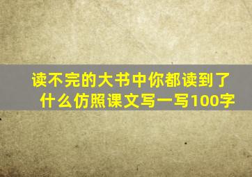 读不完的大书中你都读到了什么仿照课文写一写100字