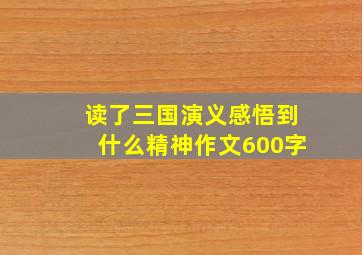 读了三国演义感悟到什么精神作文600字