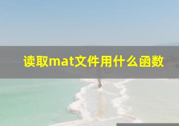 读取mat文件用什么函数