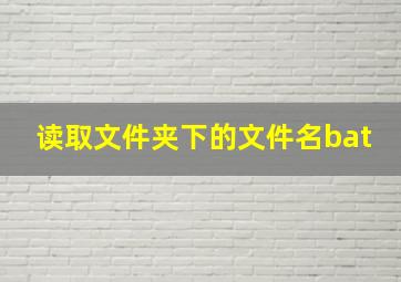 读取文件夹下的文件名bat