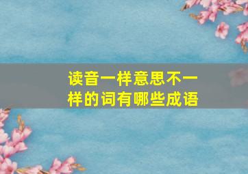 读音一样意思不一样的词有哪些成语