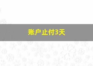 账户止付3天