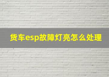 货车esp故障灯亮怎么处理