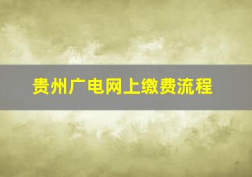 贵州广电网上缴费流程