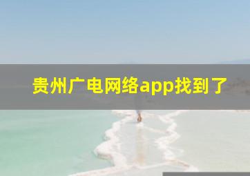 贵州广电网络app找到了