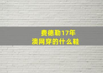 费德勒17年澳网穿的什么鞋