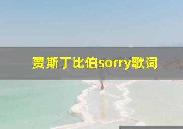 贾斯丁比伯sorry歌词